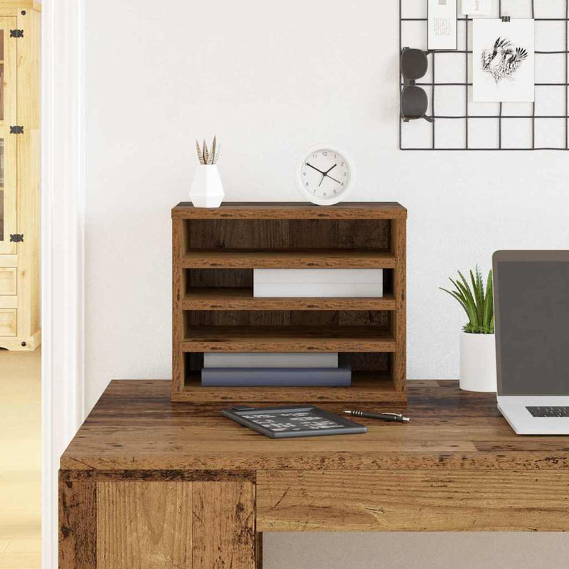 Load image into Gallery viewer, Vidaxl bureau organizer oudhout 36 x 26 x 29,5 cm bewerkt hout

