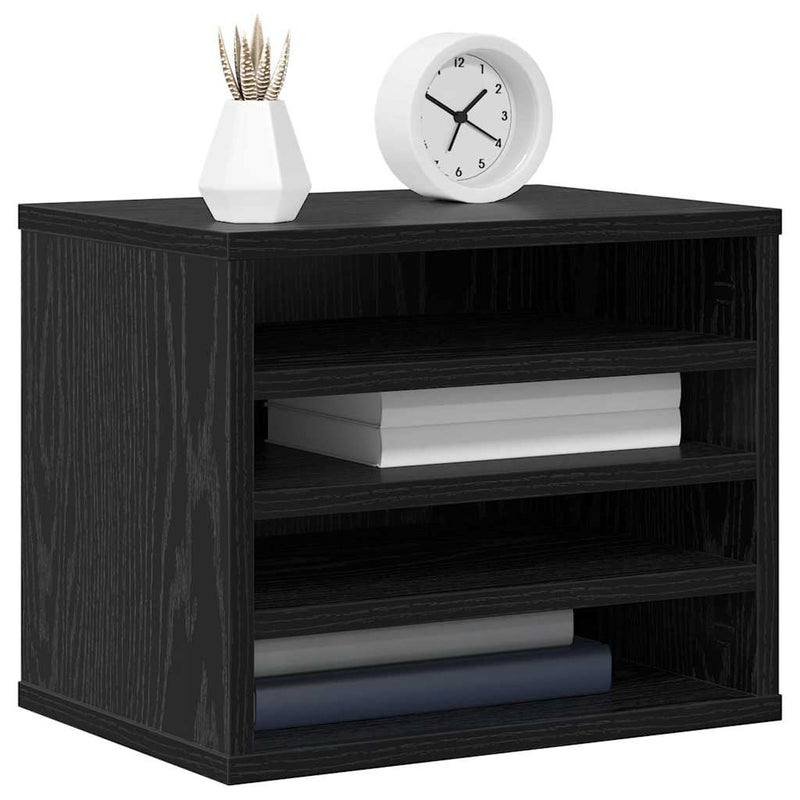 Load image into Gallery viewer, Vidaxl bureau organizer zwart eiken 36 x 26 x 29,5 cm bewerkt hout
