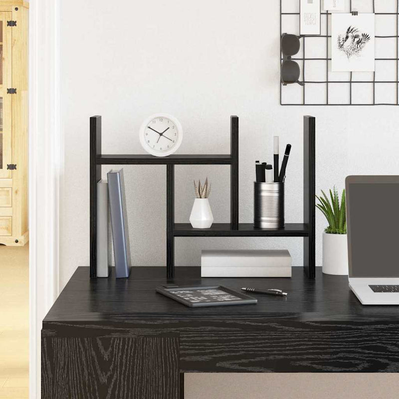 Load image into Gallery viewer, Vidaxl bureau organizer zwart eiken 34,5 x 15,5 x 35,5 cm bewerkt hout
