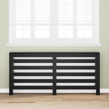 Vidaxl radiatorafdekking zwart eiken 175 x 20 x 82 cm bewerkt hout