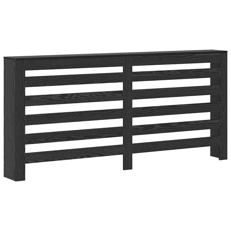 Load image into Gallery viewer, Vidaxl radiatorafdekking zwart eiken 175 x 20 x 82 cm bewerkt hout
