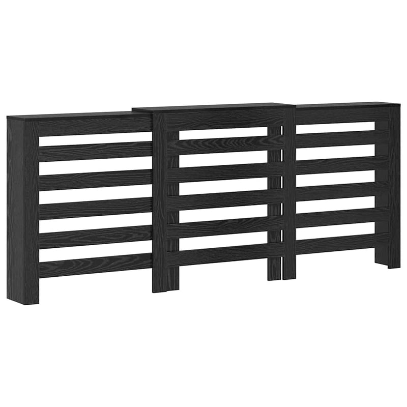 Load image into Gallery viewer, Vidaxl radiatorafdekking zwart eiken 205 x 21,5 x 83,5 cm bewerkt hout
