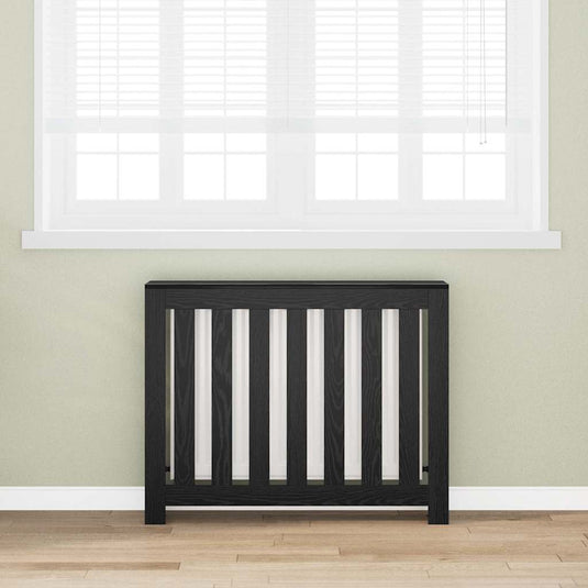 Vidaxl radiatorafdekking zwart eiken 104 x 20 x 82 cm bewerkt hout