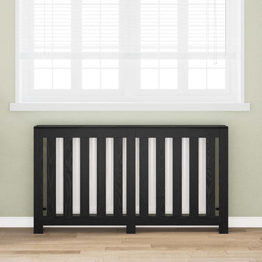 Vidaxl radiatorafdekking zwart eiken 149 x 20 x 82 cm bewerkt hout