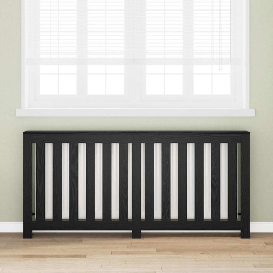 Vidaxl radiatorafdekking zwart eiken 175 x 20 x 82 cm bewerkt hout