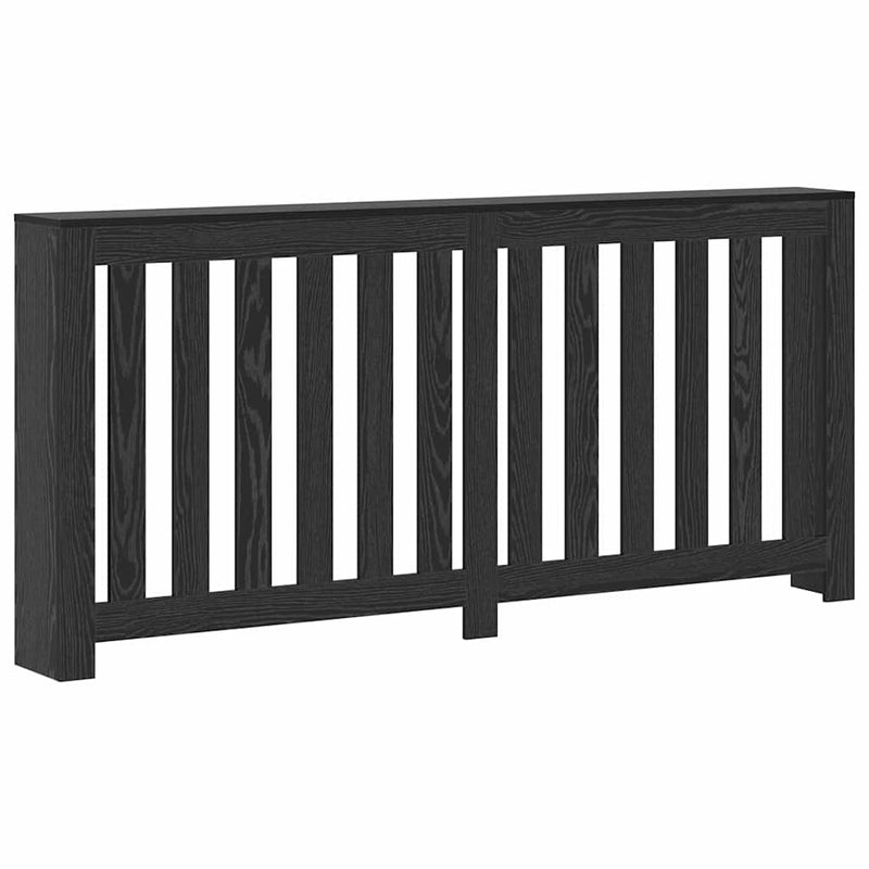 Load image into Gallery viewer, Vidaxl radiatorafdekking zwart eiken 175 x 20 x 82 cm bewerkt hout
