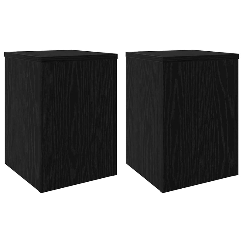 Load image into Gallery viewer, Vidaxl plantenstandaard 2 pcs zwart eiken 25 x 25 x 35 cm bewerkt hout
