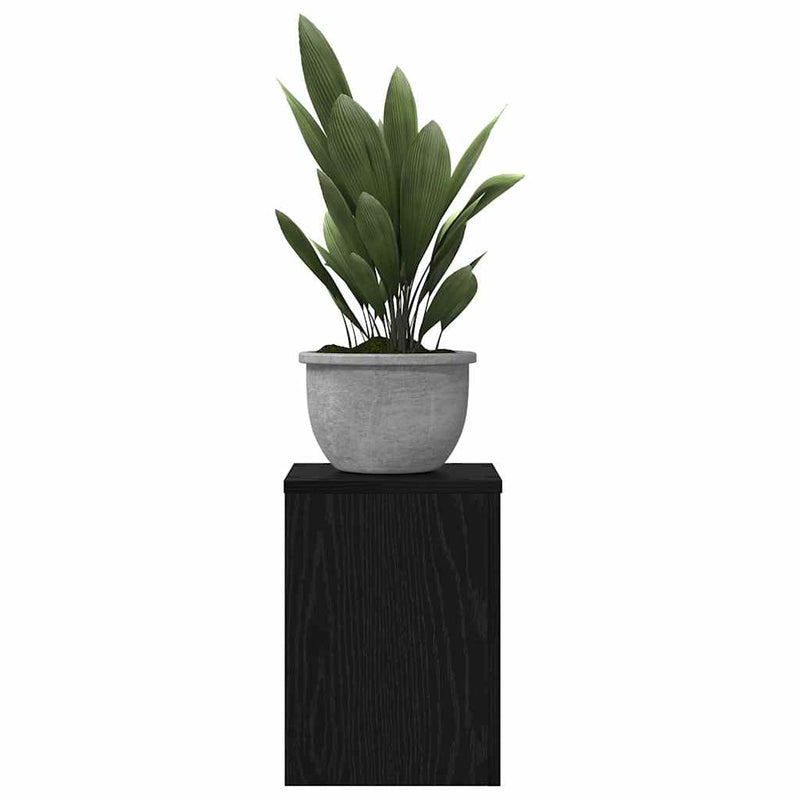 Load image into Gallery viewer, Vidaxl plantenstandaard 2 pcs zwart eiken 25 x 25 x 35 cm bewerkt hout
