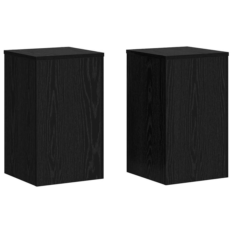 Load image into Gallery viewer, Vidaxl plantenstandaard 2 pcs zwart eiken 30 x 30 x 50 cm bewerkt hout
