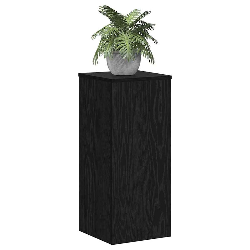 Load image into Gallery viewer, Vidaxl plantenstandaard 2 pcs zwart eiken 30 x 30 x 70 cm bewerkt hout
