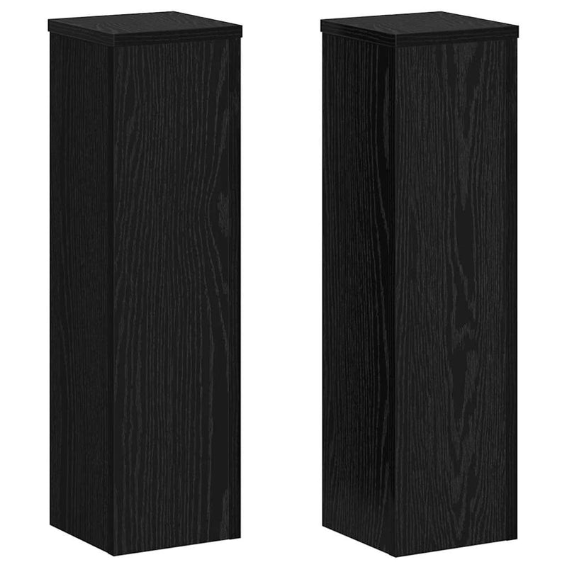 Load image into Gallery viewer, Vidaxl plantenstandaard 2 pcs zwart eiken 17 x 17 x 60 cm bewerkt hout
