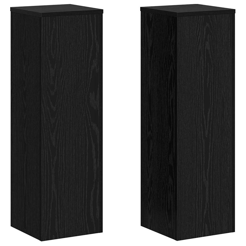 Load image into Gallery viewer, Vidaxl plantenstandaard 2 pcs zwart eiken 25 x 25 x 80 cm bewerkt hout

