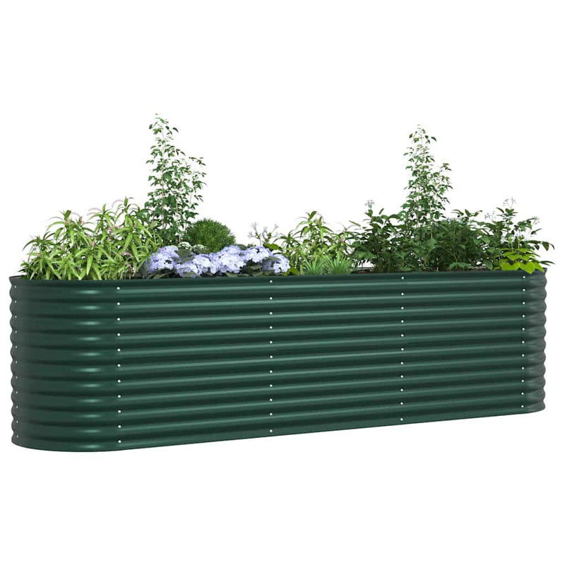 Load image into Gallery viewer, Vidaxl verhoogd bed groen 320 x 80 x 81 cm staal

