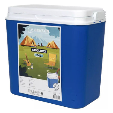 Benson koelbox 24l blauw wit