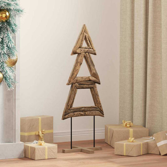 Vidaxl kerstboom met standaard bruin 90 cm massief teakhout