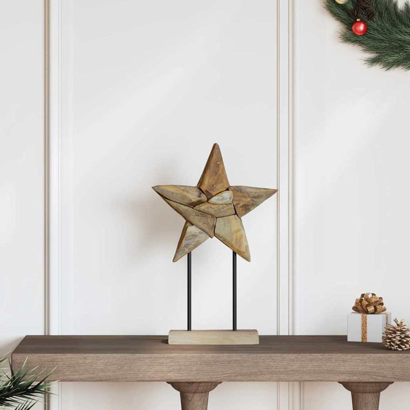 Load image into Gallery viewer, Vidaxl kerstster bruin 31 x 15 x 46 cm massief teakhout
