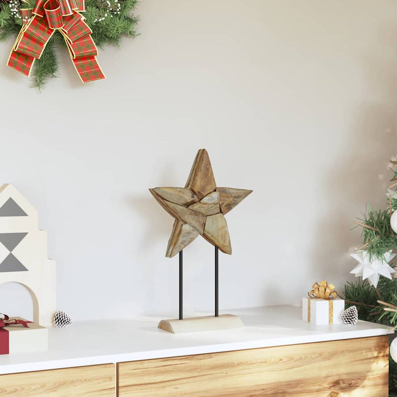 Load image into Gallery viewer, Vidaxl kerstster bruin 31 x 15 x 46 cm massief teakhout
