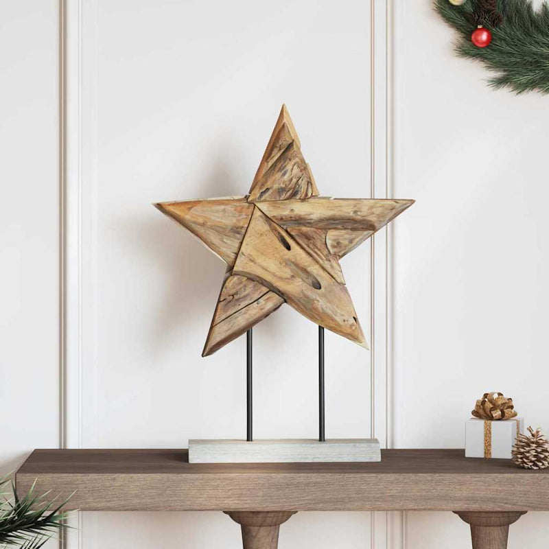 Load image into Gallery viewer, Vidaxl kerstster bruin 43,5 x 13,5 x 59 cm massief teakhout
