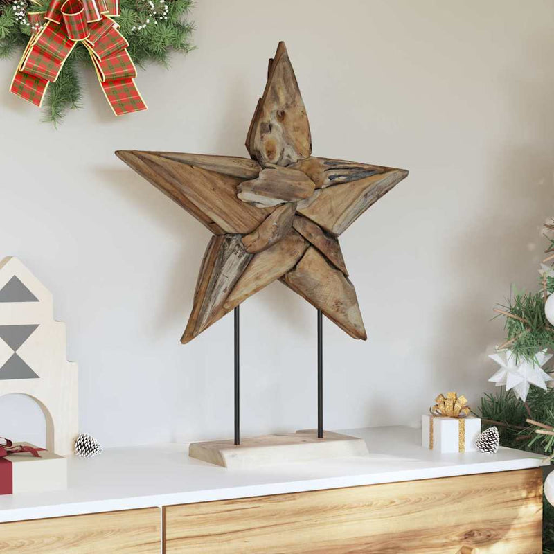 Load image into Gallery viewer, Vidaxl kerstster bruin 59,5 x 18 x 74 cm massief teakhout
