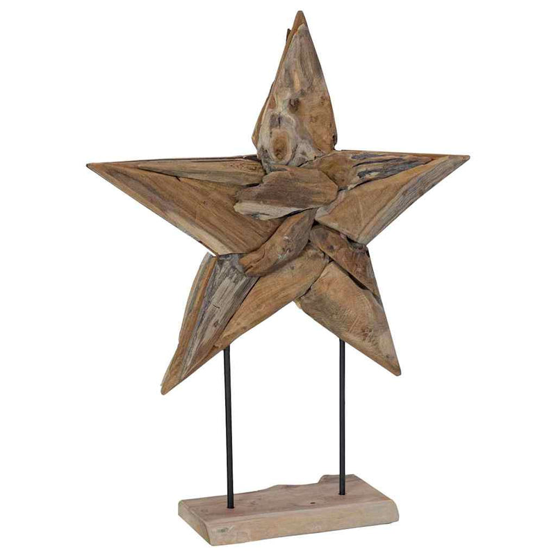 Load image into Gallery viewer, Vidaxl kerstster bruin 59,5 x 18 x 74 cm massief teakhout
