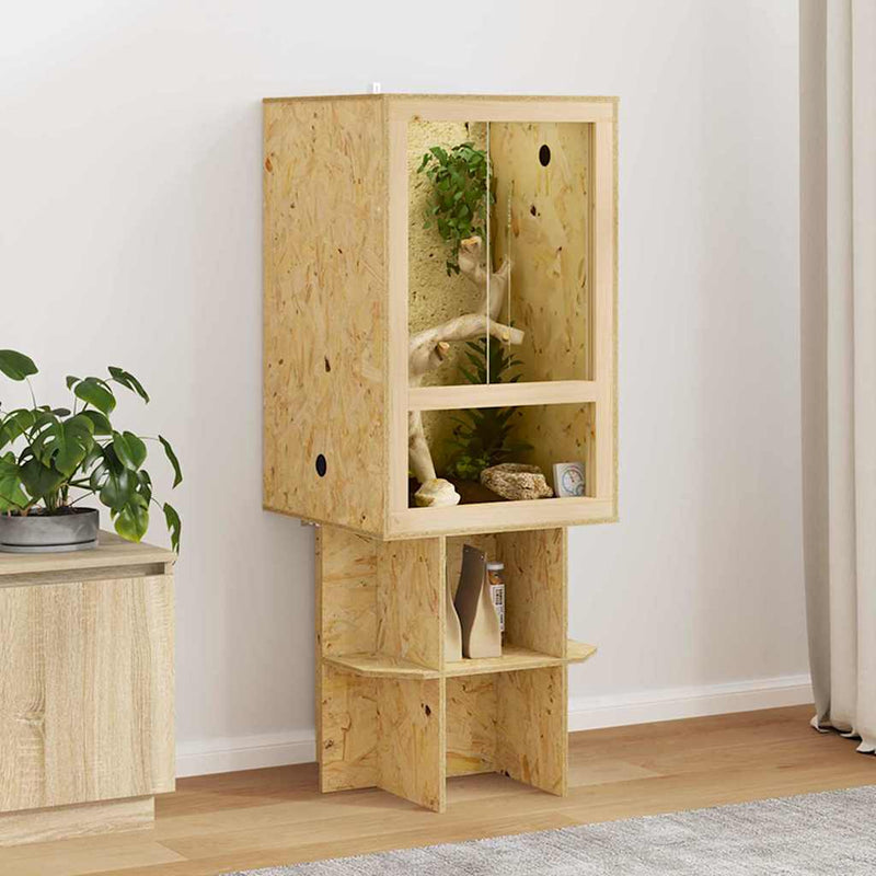 Load image into Gallery viewer, Vidaxl terrarium bruin 50 x 50 x 130 cm osb
