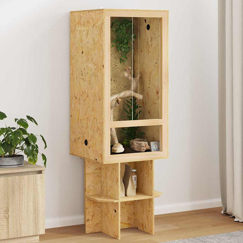 Load image into Gallery viewer, Vidaxl terrarium bruin 50 x 50 x 130 cm osb
