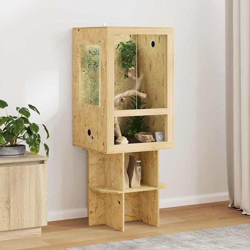 Load image into Gallery viewer, Vidaxl terrarium bruin 50 x 50 x 130 cm osb
