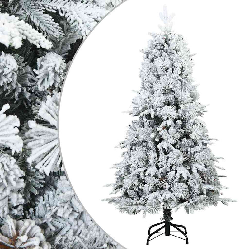 Load image into Gallery viewer, Vidaxl kunst kerstboom met geveerde takken, sneeuw bedekt wit 150 cm
