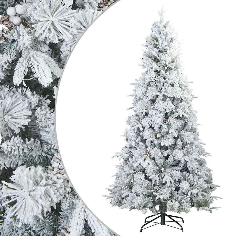 Load image into Gallery viewer, Vidaxl kunst kerstboom met geveerde takken, sneeuw bedekt wit 240 cm
