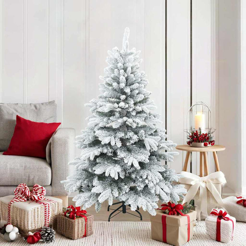 Load image into Gallery viewer, Vidaxl kunst kerstboom met geveerde takken, sneeuw bedekt wit 150 cm
