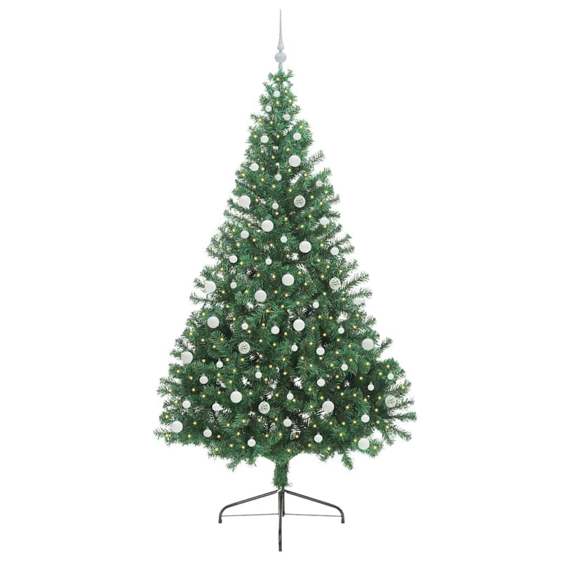 Load image into Gallery viewer, Vidaxl kunstmatig voorverlicht kerstboom met 300 led groen 240 cm pvc
