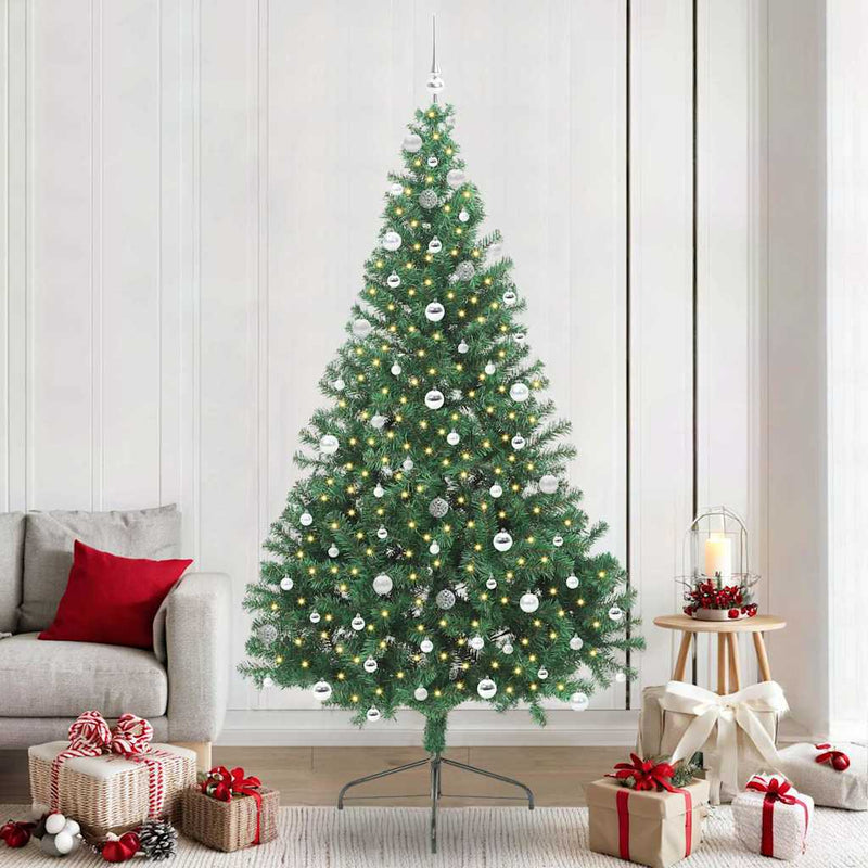 Load image into Gallery viewer, Vidaxl kunstmatig voorverlicht kerstboom met 300 led groen 240 cm pvc
