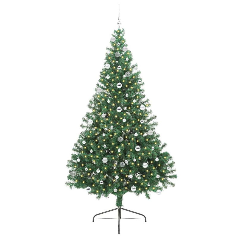 Load image into Gallery viewer, Vidaxl kunstmatig voorverlicht kerstboom met 300 led groen 240 cm pvc
