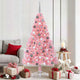 Vidaxl kunstmatig voorverlicht kerstboom met 300 led roze 180 cm pvc