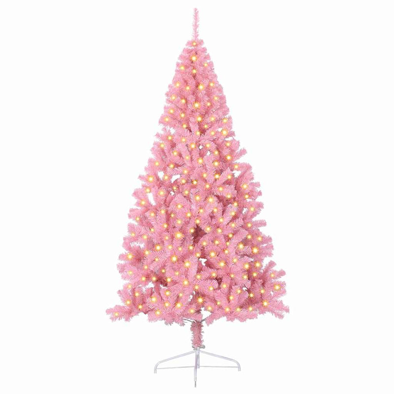 Load image into Gallery viewer, Vidaxl kunstmatig voorverlicht kerstboom met 300 led roze 240 cm pvc
