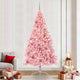 Vidaxl kunstmatig voorverlicht kerstboom met 300 led roze 240 cm pvc
