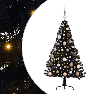 Vidaxl kunstmatig voorverlicht kerstboom met 150 led zwart 120 cm pvc