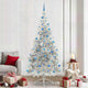 Vidaxl kunstmatig voorverlicht kerstboom met 300 led zilver 240 cm pet