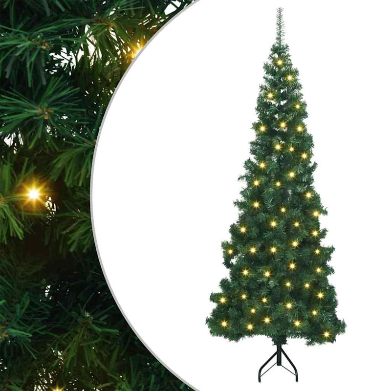 Load image into Gallery viewer, Vidaxl hoek kunstkerstboom met 300 led groen 180 cm pvc en metaal
