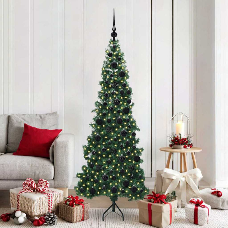 Load image into Gallery viewer, Vidaxl hoek kunstkerstboom met 300 led groen 180 cm pvc en metaal
