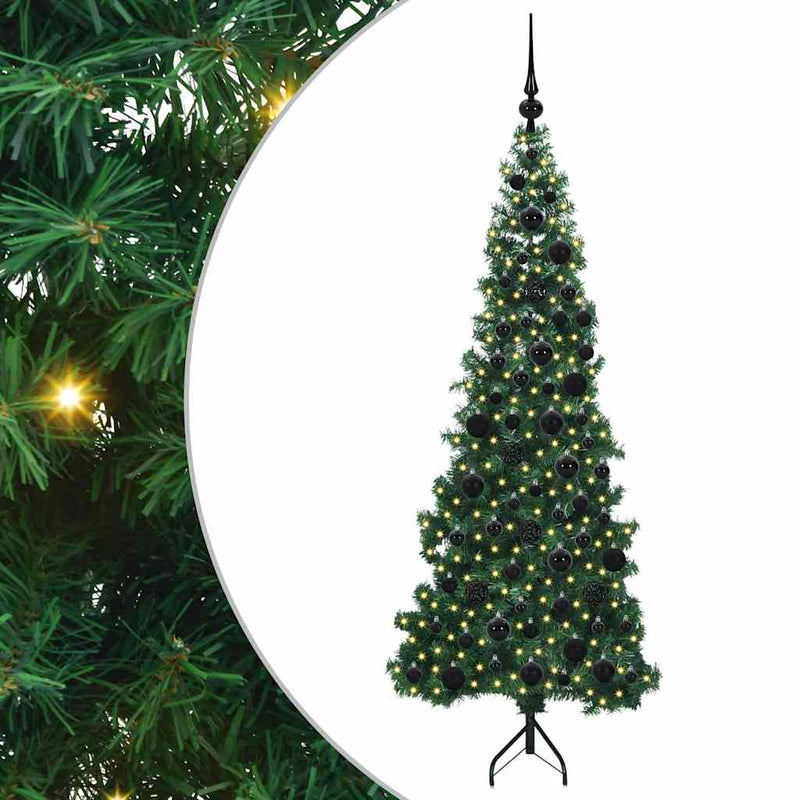 Load image into Gallery viewer, Vidaxl hoek kunstkerstboom met 300 led groen 180 cm pvc en metaal
