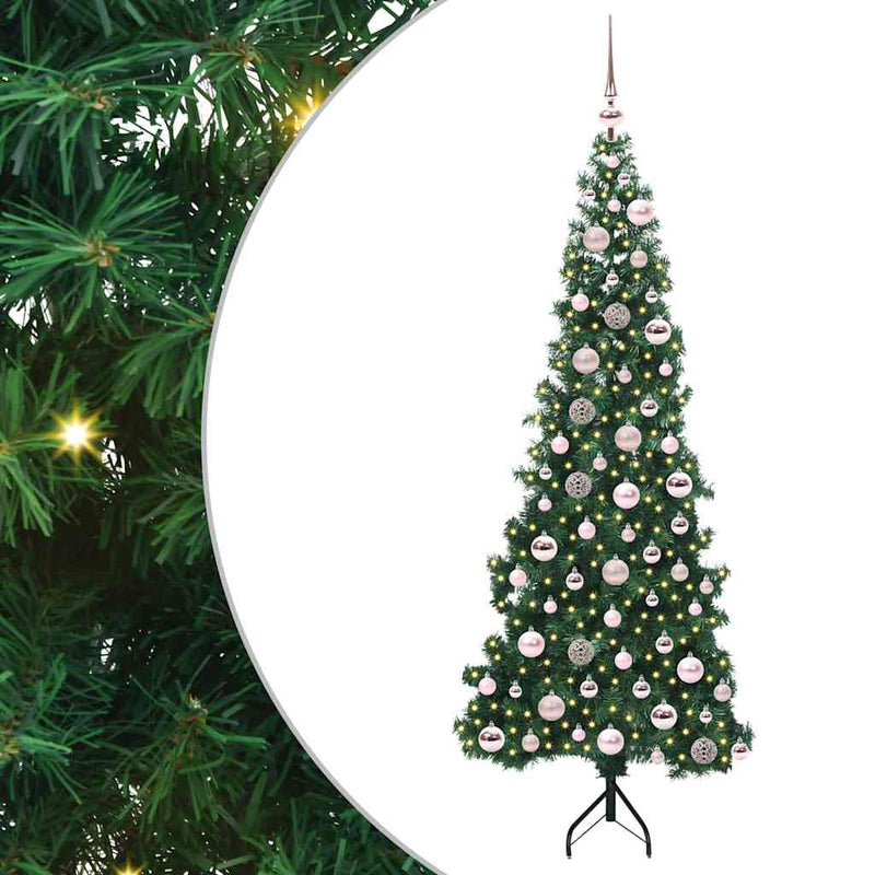 Load image into Gallery viewer, Vidaxl hoek kunstkerstboom met 300 led groen 180 cm pvc en metaal
