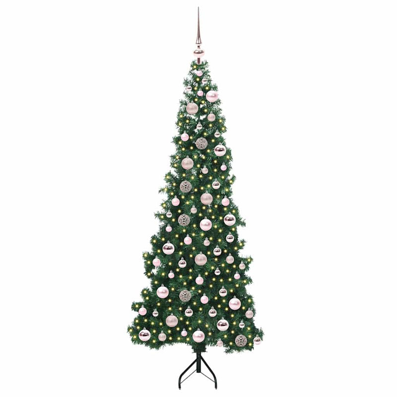 Load image into Gallery viewer, Vidaxl hoek kunstkerstboom met 300 led groen 180 cm pvc en metaal
