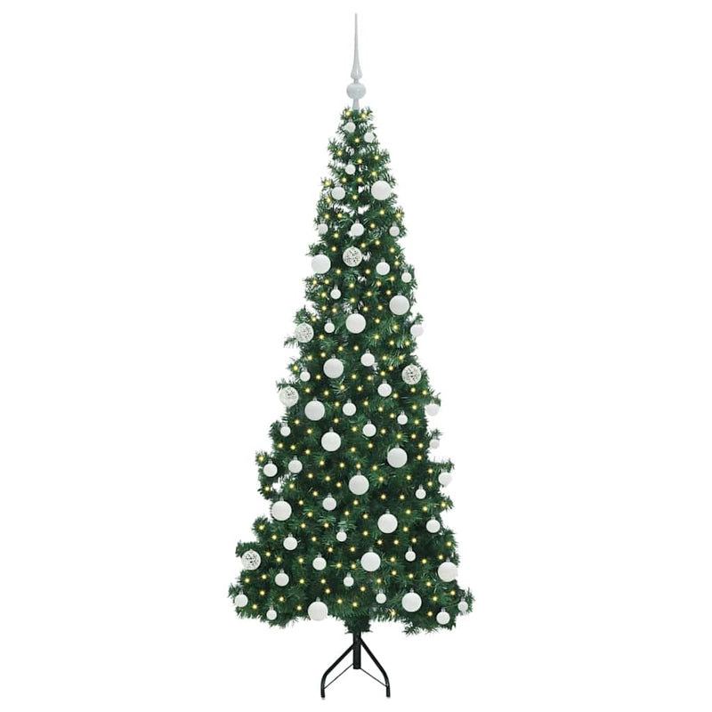 Load image into Gallery viewer, Vidaxl hoek kunstkerstboom met 300 led groen 180 cm pvc en metaal
