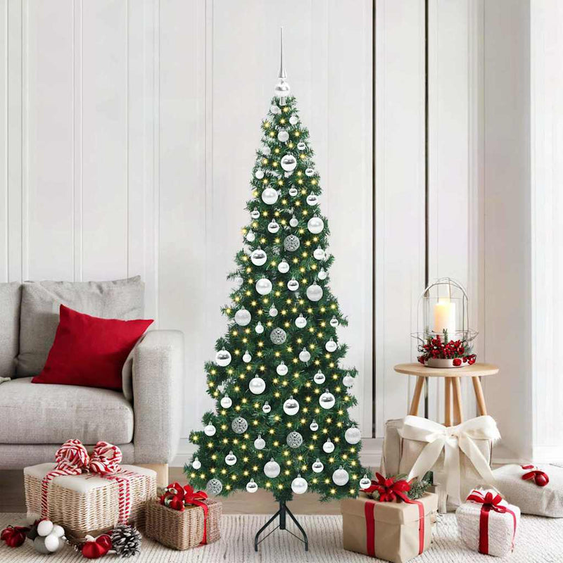 Load image into Gallery viewer, Vidaxl hoek kunstkerstboom met 300 led groen 180 cm pvc en metaal
