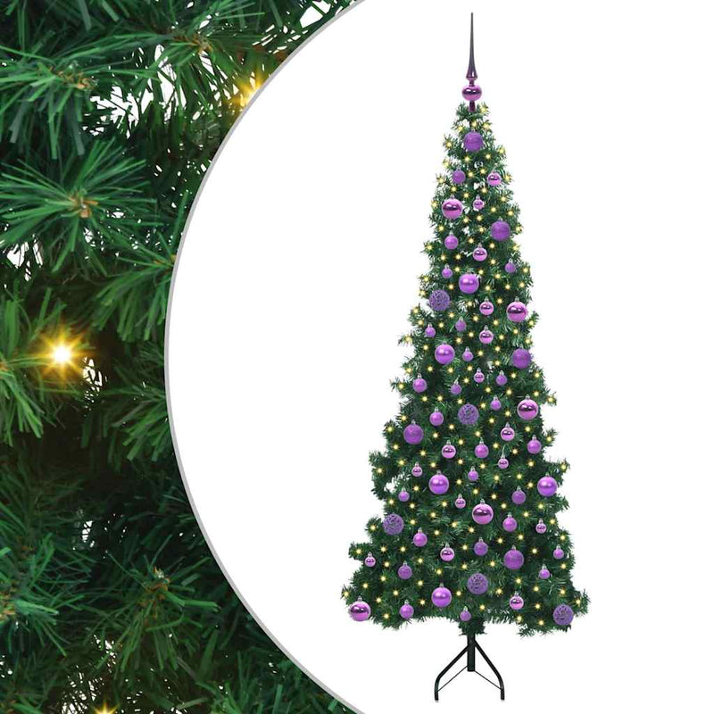 Load image into Gallery viewer, Vidaxl hoek kunstkerstboom met 300 led groen 180 cm pvc en metaal
