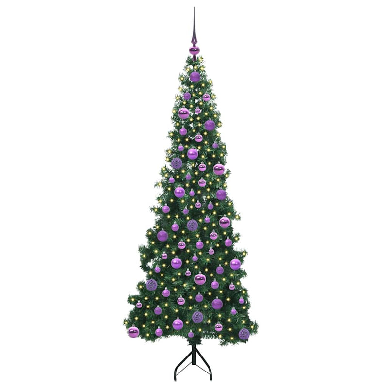 Load image into Gallery viewer, Vidaxl hoek kunstkerstboom met 300 led groen 180 cm pvc en metaal
