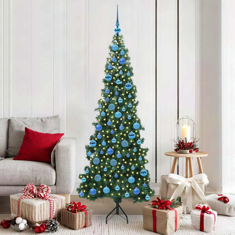 Load image into Gallery viewer, Vidaxl hoek kunstkerstboom met 300 led groen 180 cm pvc en metaal
