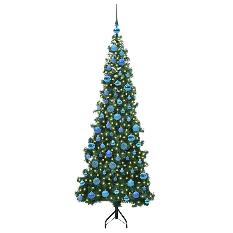 Load image into Gallery viewer, Vidaxl hoek kunstkerstboom met 300 led groen 180 cm pvc en metaal
