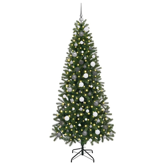 Vidaxl kunstkerstboom met 300 led met standaard groen 210 cm pe en pvc